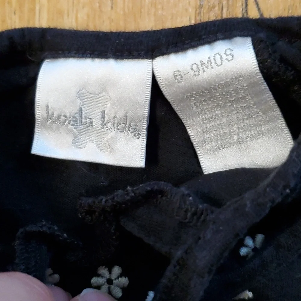 Koala Kids Girls Black Embroidered Boho Long Sleeve Shirt Size‎ 6-9M
